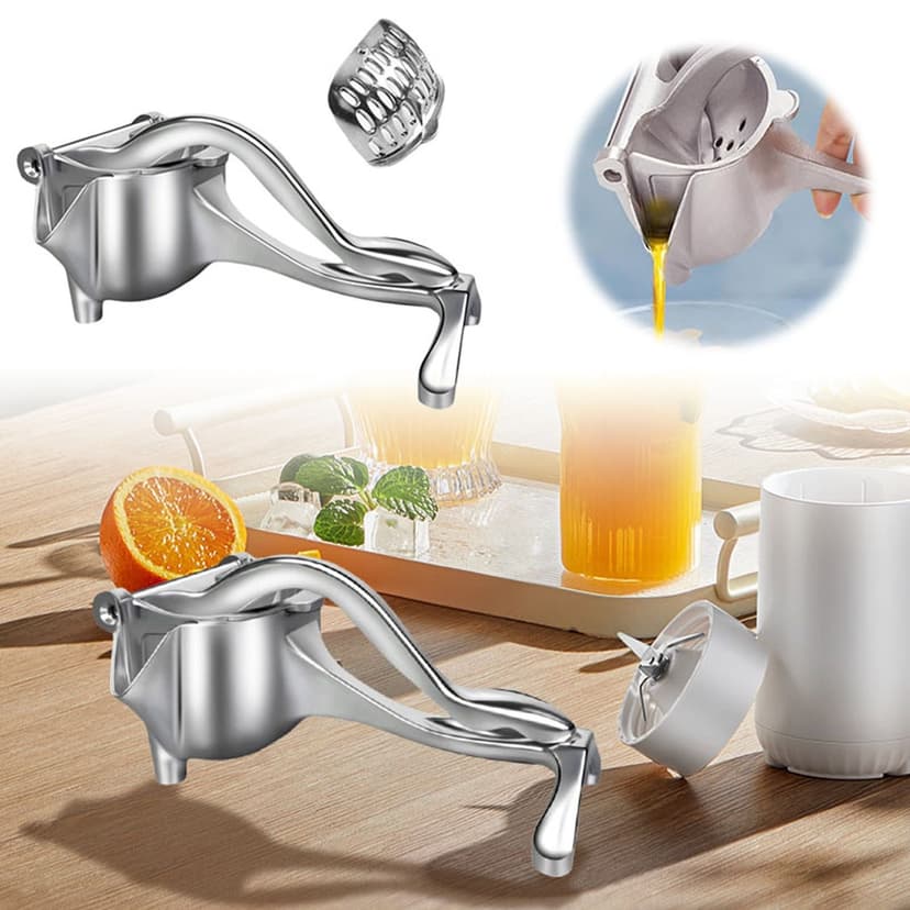 Hearth & Gear Manual Juicer Hand Juicer Squeezer For Efficient Juice Extraction Aluminum Alloy For Orange Lime Pomegranate Easy &Quick Clean Juice Shirt Presser Combo Masticating Juicers Commercial