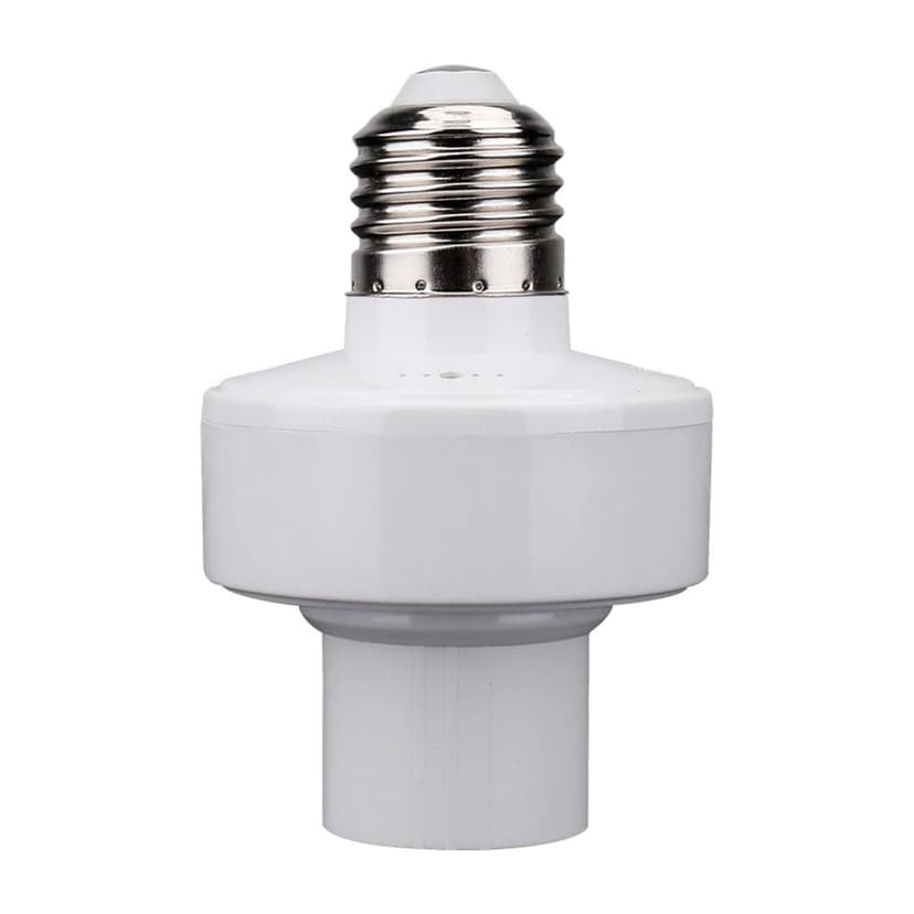 Smart Light Holder Timing Function Timer Setting Voice Command Flame Retardant Easy Installation Control-Light PC Material Smart Light Socket E27 Lamp Holder for Home
