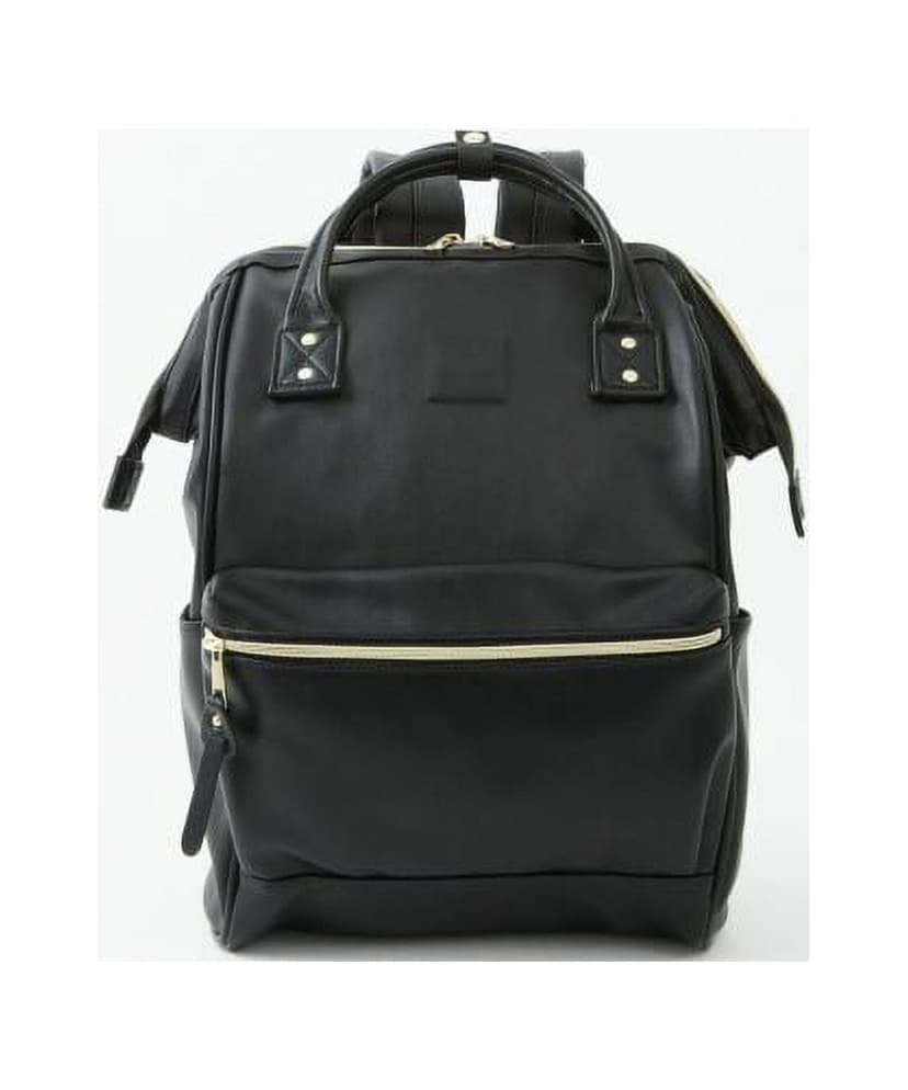 Faux Leather Backpack Diaper Bag with Laptop Compartment Travel School for Women Men, Soft black