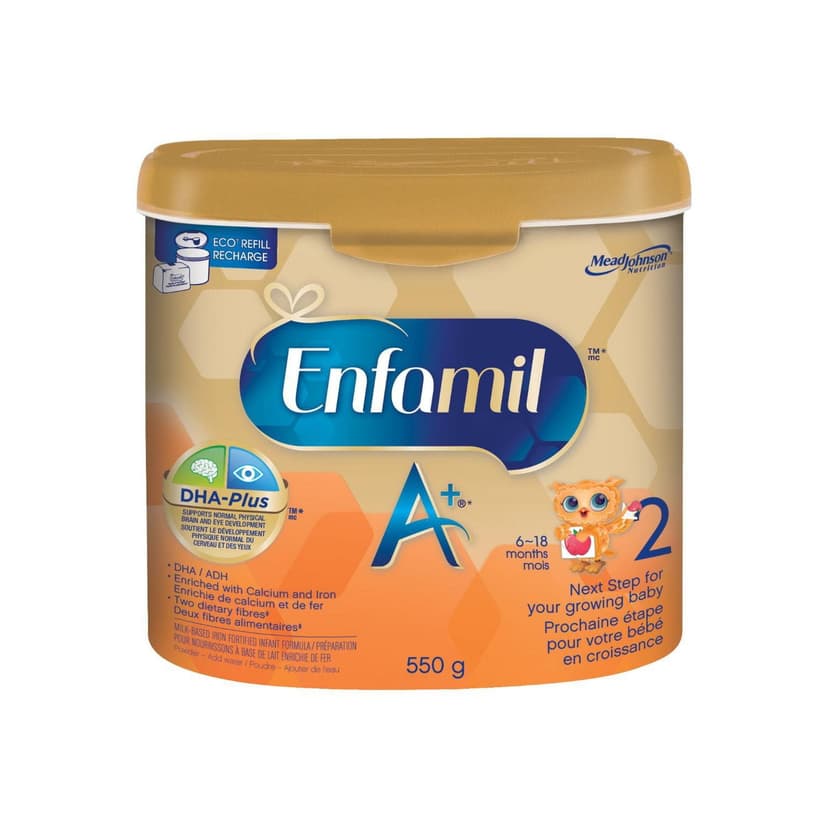 Enfamil A+ 2, Baby Formula, Designed for 6-18 month olds, Contains DHA – an important building block of the brain, Eco Powder Tub, 550g