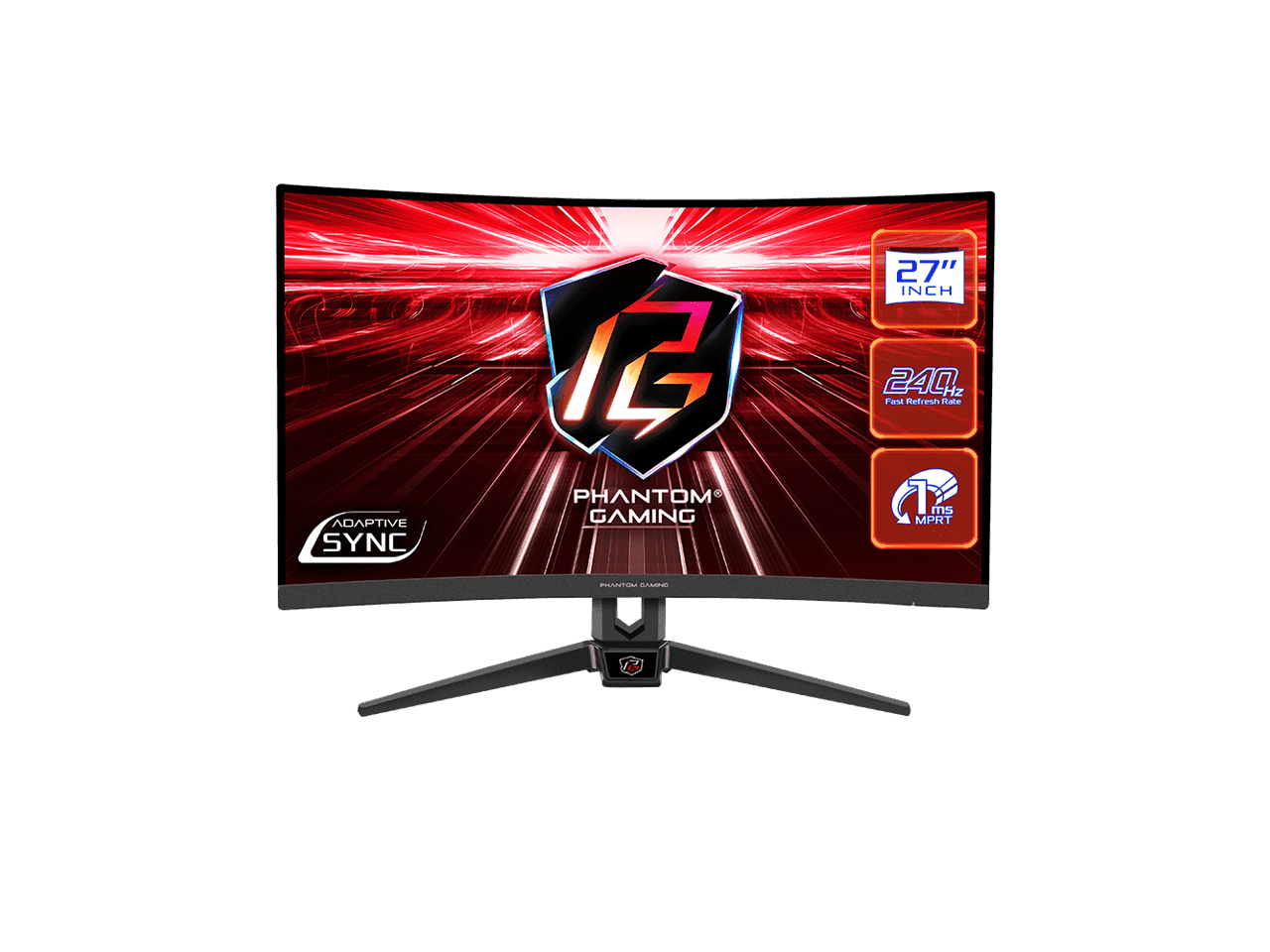 ASRock Phantom PG27F15RS1A 27" FHD 1920 x 1080 240 Hz (144Hz and higher) Adaptive Sync Built-in Speakers Curved Gaming Monitor