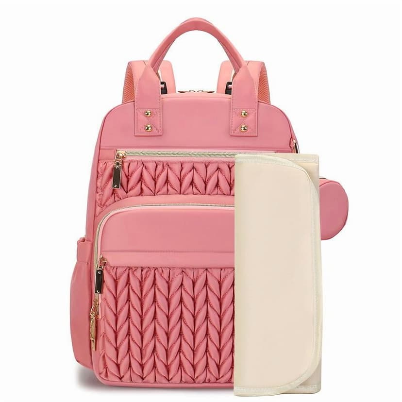 Diaper Bag Backpack for Moms & Dads Large Capacity Baby Travel Bag with Changing Pad, Stroller Straps, Insulated Bottle Pockets Unisex Nylon Diaper Organizer