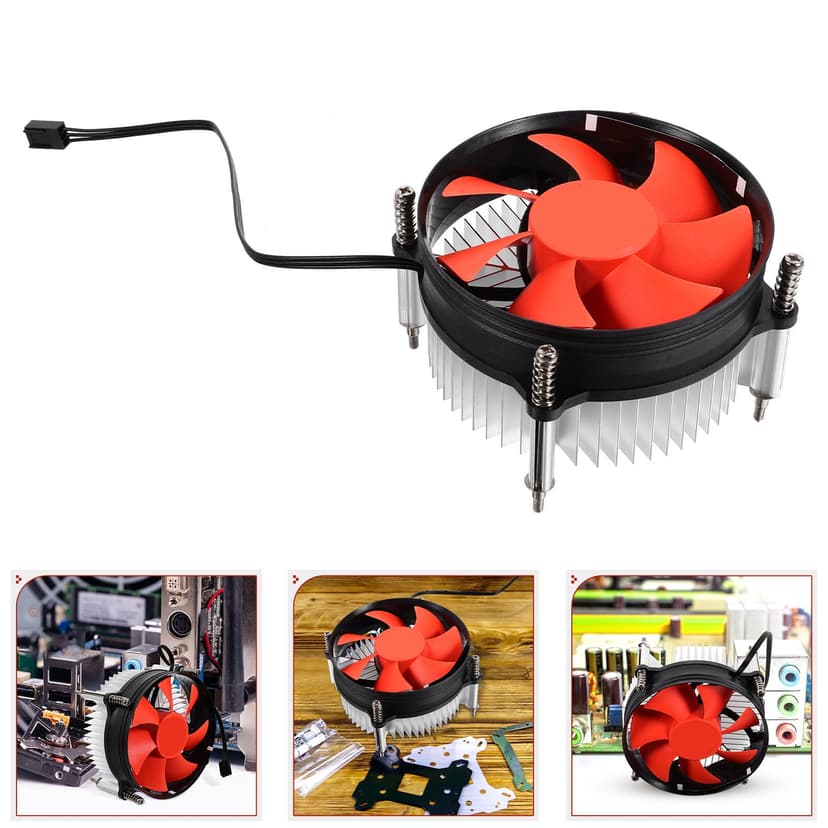 WRISTBIQUE Computer CPU Cooler Black 9Cm Fan Quiet Electric Cooling Fan with Aluminum Heat Sink