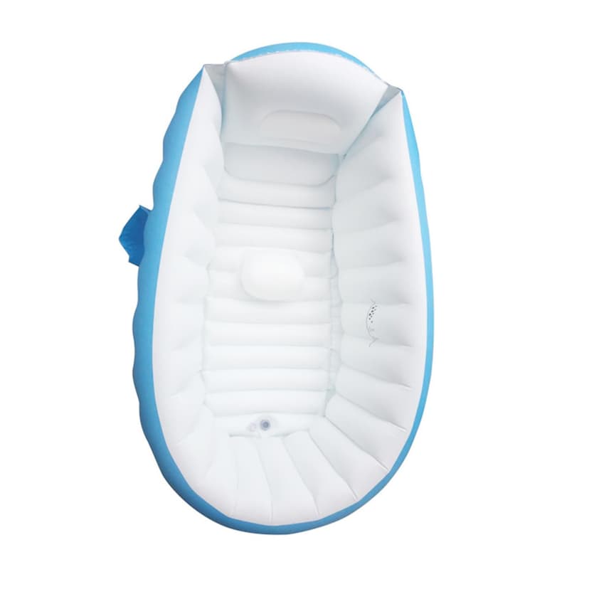 Siruishop Inflatable Baby Bathtub Baby Pool Foldable Portable Shower Basin for Newborn Blue