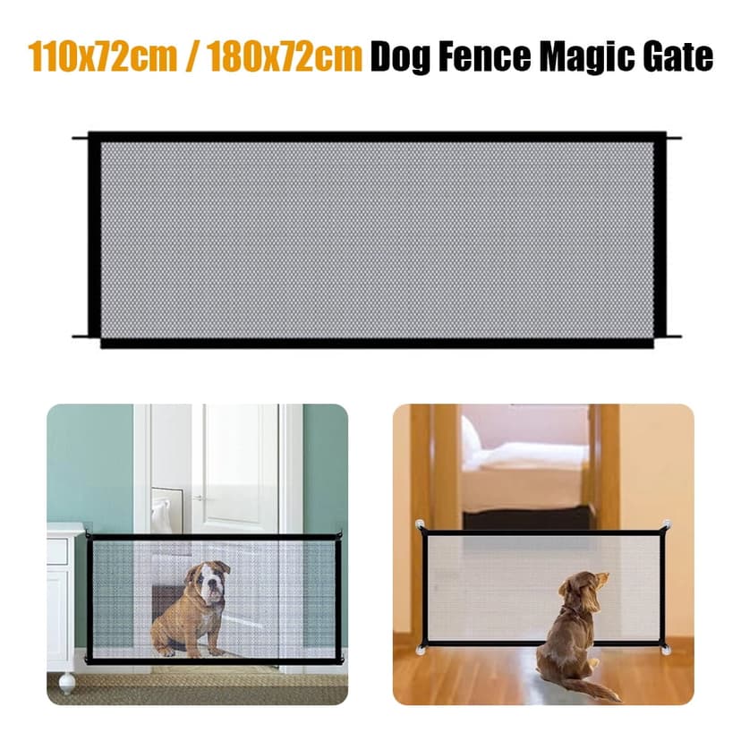 BUTORY Mesh Dog Door Pet Magic Door Portable Folding Mesh Fence Device Installation Baby Safety Gate Hall Staircase Entrance