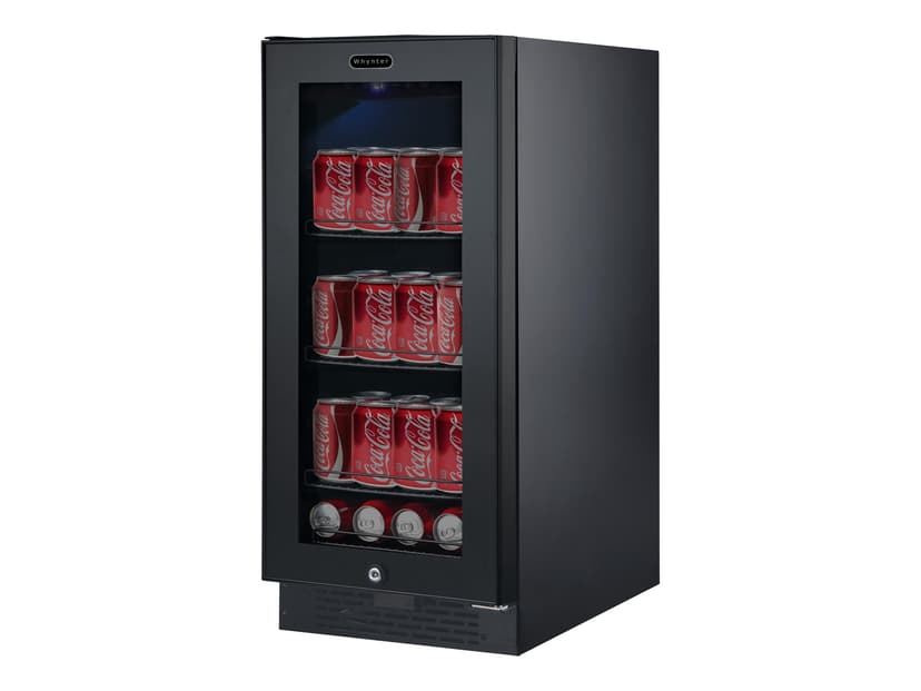 Whynter BBR-801BG Built-in Black Glass 80-can Capacity 3.4 cu ft Beverage Refrigerators, Silver