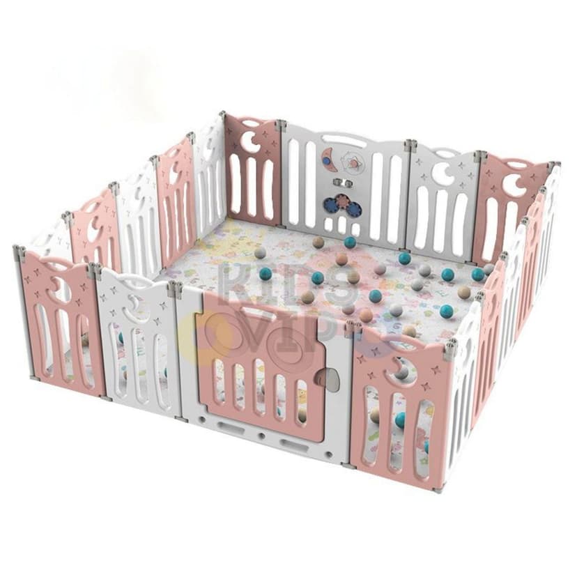 KidsVIP Indoor/outdoor Foldable Playpen With 16 Panels Fence And Safety Toddlers And Infants