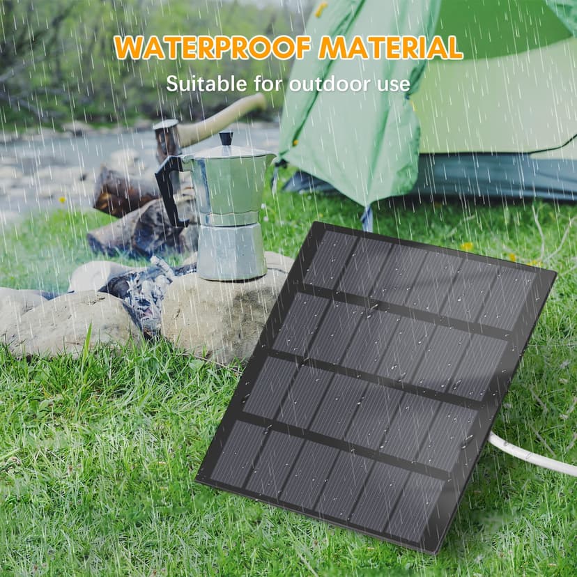 1.5W 6V Portable Solar Charger Waterproof Solar Panel Charger for Camping with USB Interface for Charging Mobile Phones Power Banks Mini Fans LED Light