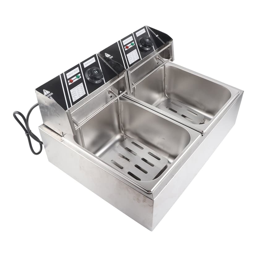 Dual Basket Deep Fryer,Electric Deep Fryer Stainless Electric Deep Fryer Electric Fryerwith Two Baskets Precision Engineered