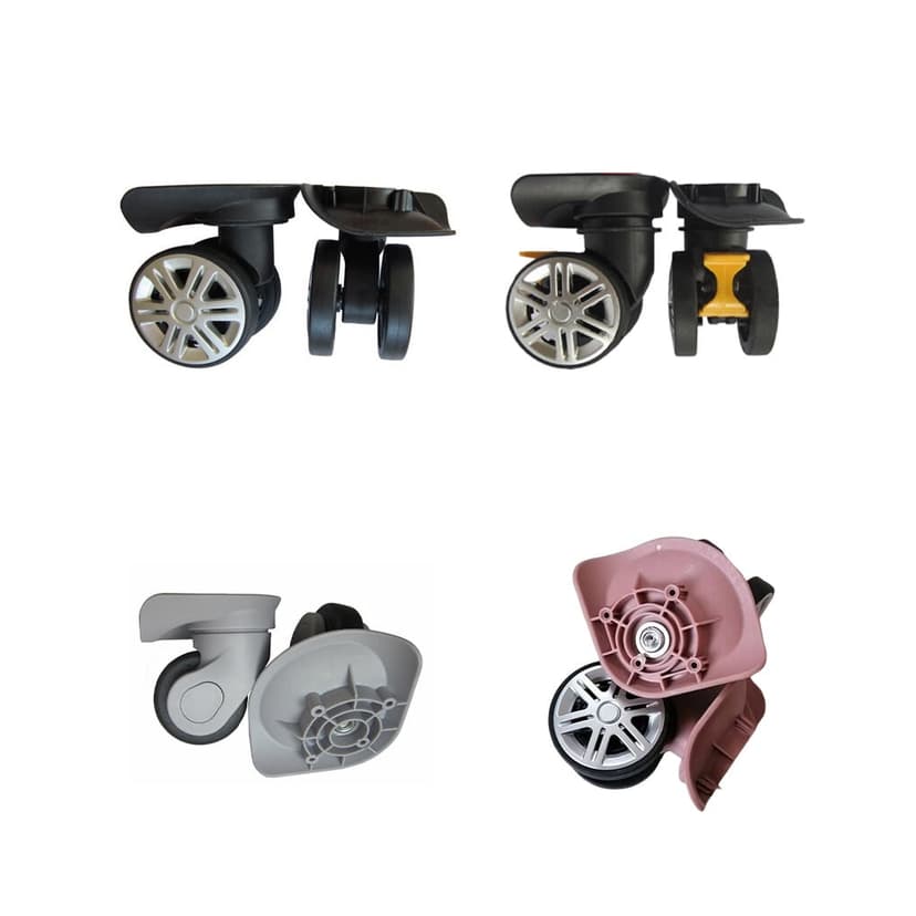 2 Pieces Suitcase Wheels Replacement Luggage Case Caster Organizer Spare Accessory Manual Roller Low-noise Removable Repair Accessory Black Brake