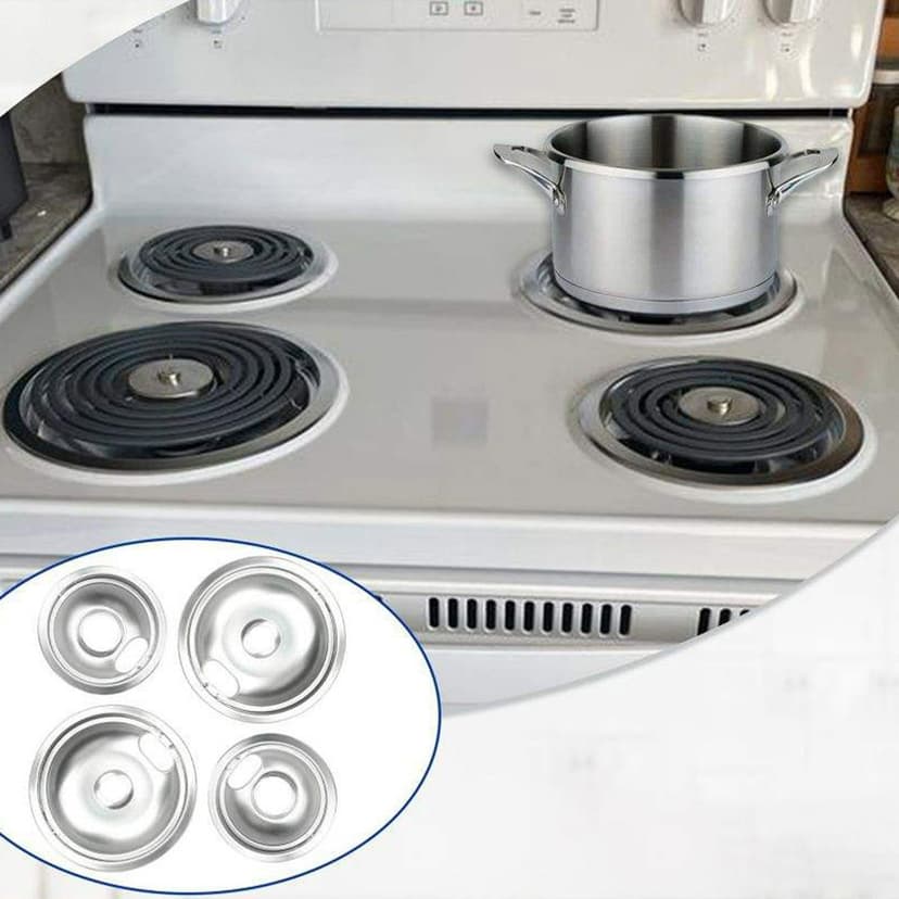Dianli Stove Drip Pans Round Cast Iron Drip Pan Replacement Cover Thickened Heat-Resistant Nonstick Deep Grease Tray Fits Electric and Gas Ranges Kitchen Accessories Burner Covers
