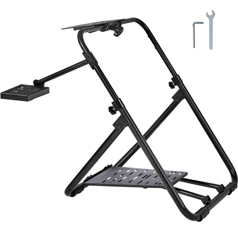 KFFKFF Collapsible Race Steering Wheel Stand, Versatile Height Adjustment, Universal Compatibility with Logitech & Thrustmaster Racing Wheel and Pedal, Robust Frame Standard GT/Formula Seating