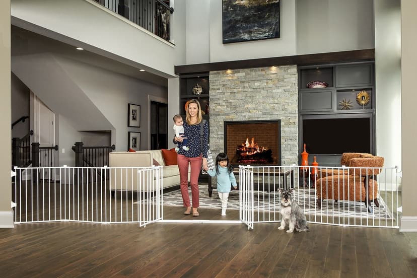 Regalo 192-Inch Double Door Super Wide Gate and Adjustable 8-Panel Play Yard, White
