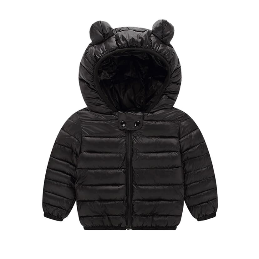 Zanarzt Toddler Baby Boys Girls Jacket Coat Toddler Kids Baby Grils Boys Hooded Outdoor Jacket Thick Warm Windproof Coat Black,2-3 Years