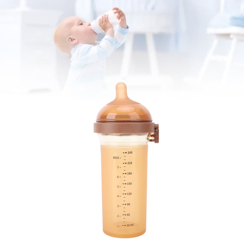 Baby Bottle, Wide Mouth Baby Milk Bottle Flip Cap Silicone PPSU for Travel