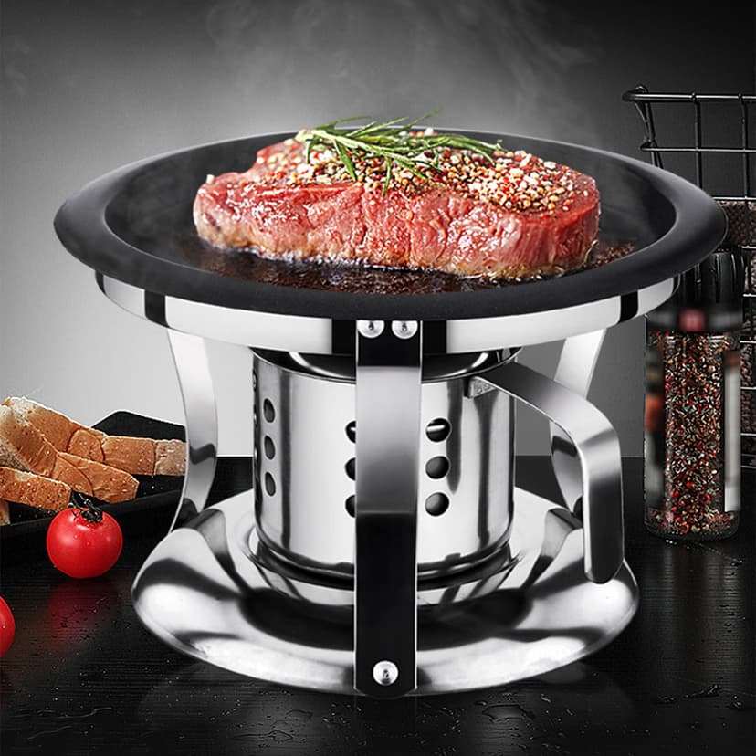 TIMIFIS Usb Humidifier Outdoor Indoor Stainless Steel Takeaway Steak Grill, Non-Stick Baking Pan Barbecue Grill Grill Pan, Outdoor Indoor Windproof Grog Burning Oven Humidifiers for Bedroom