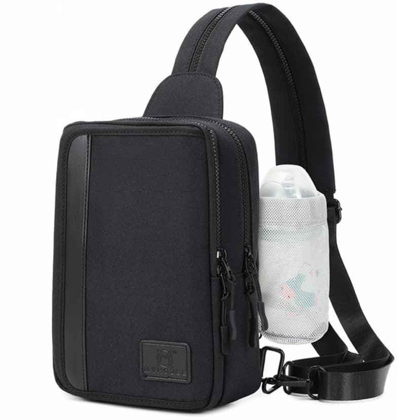 MYHOZEE Crossbody Sling Bags for Women Men 2 in 1 Diaper Bag Backpack Purse with Wipes Pouch and Water Bottle Pocket Nylon Cross Body Bag for Woman L