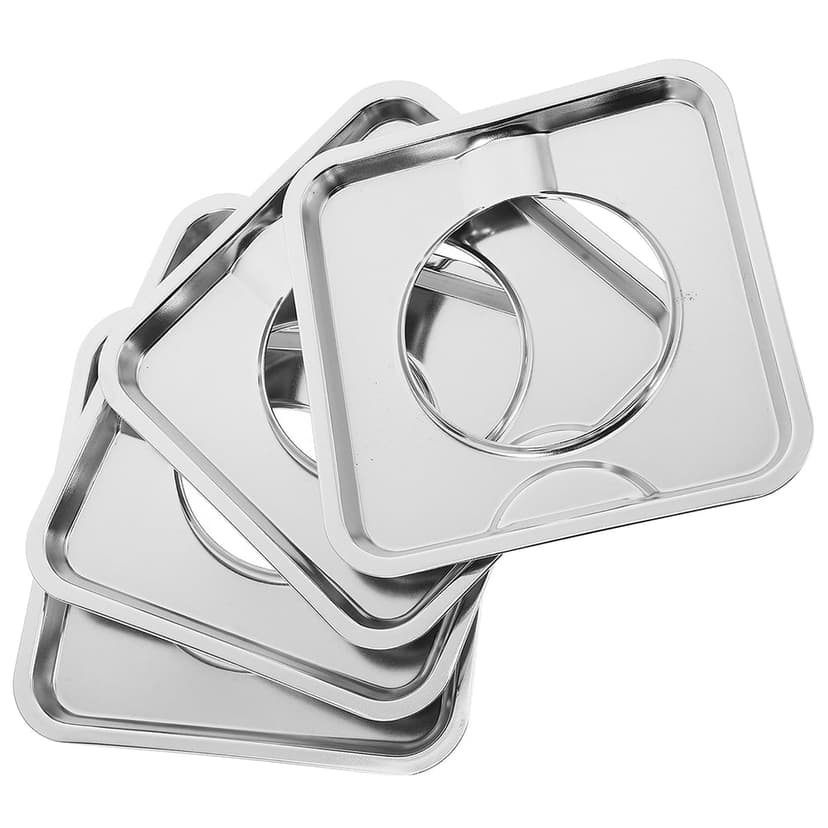 LITINKIMI 4pcs Drip Pans Replacement Stainless Steel Square Gas Range Drip Pan for Cooking Enthusiasts