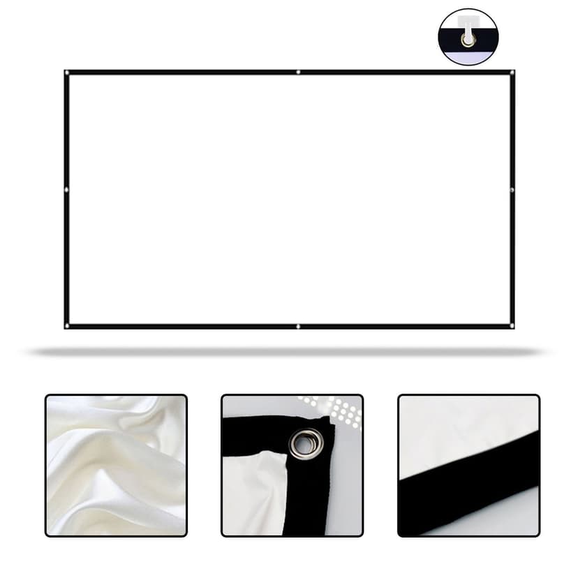 Summer Savings Clearance! Projector Screen for Movies, Foldable 16:9 Anti-Crease Portable Screen, Double-Sided Indoor and Outdoor Video Projector Screen for Home, Party, and Camp