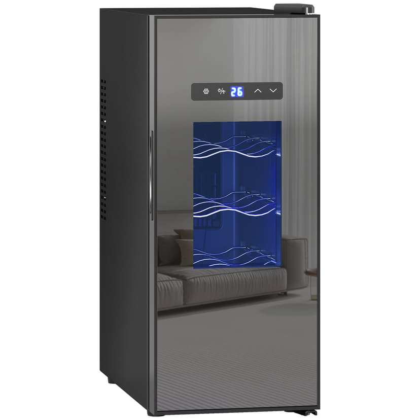 HOMCOM Wine Cooler, 12 Bottles Beverage and Wine Fridge with Glass Door