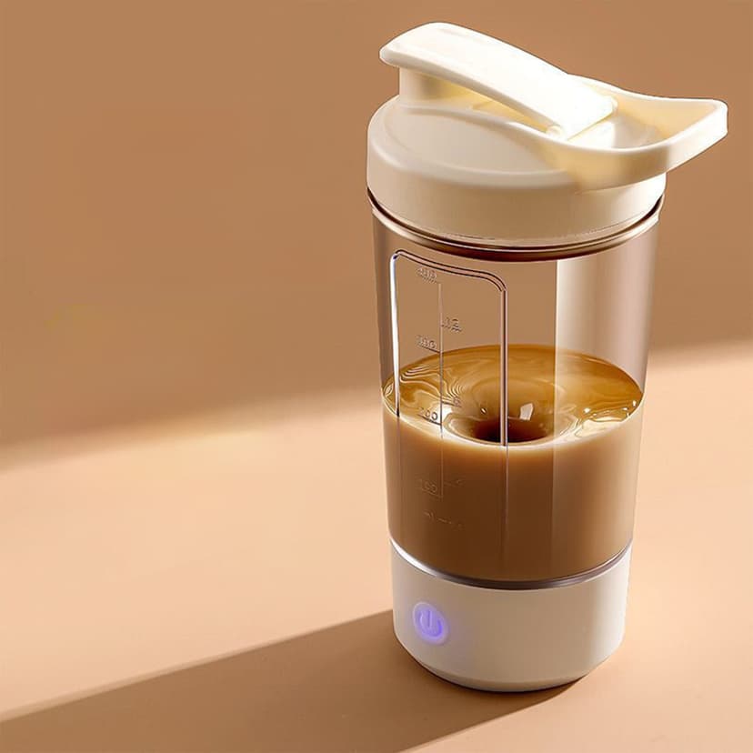 Kadlawus Rechargeable Blender Cup for Kitchen, Portable Automatic Blender with Measuring Scale, USB Charging Blender Cup for Coffee, Soy Milk, Shakes