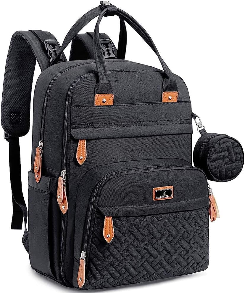 Baby Essentials Travel Bag with Changing Pad, Stroller Straps & Pacifier Case