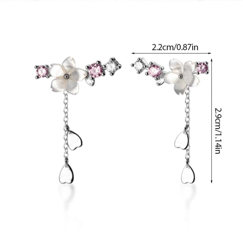 1 Pair Women Tassel Earrings Birthday Anniversary Tassel Flower Pendant Ear Studs Club Dance Party Date Jewelry Wife Mother Personalized Gift
