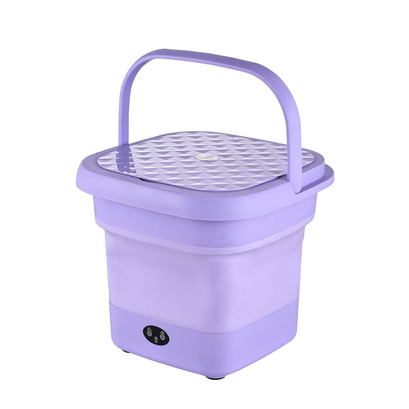 Amdohai Portable Folding Washing Machine for Clothes Socks Underwear Mini Electric Barrel Laundry Cleaning Machines Centrifugal Washer for Travel Dormiotry Office