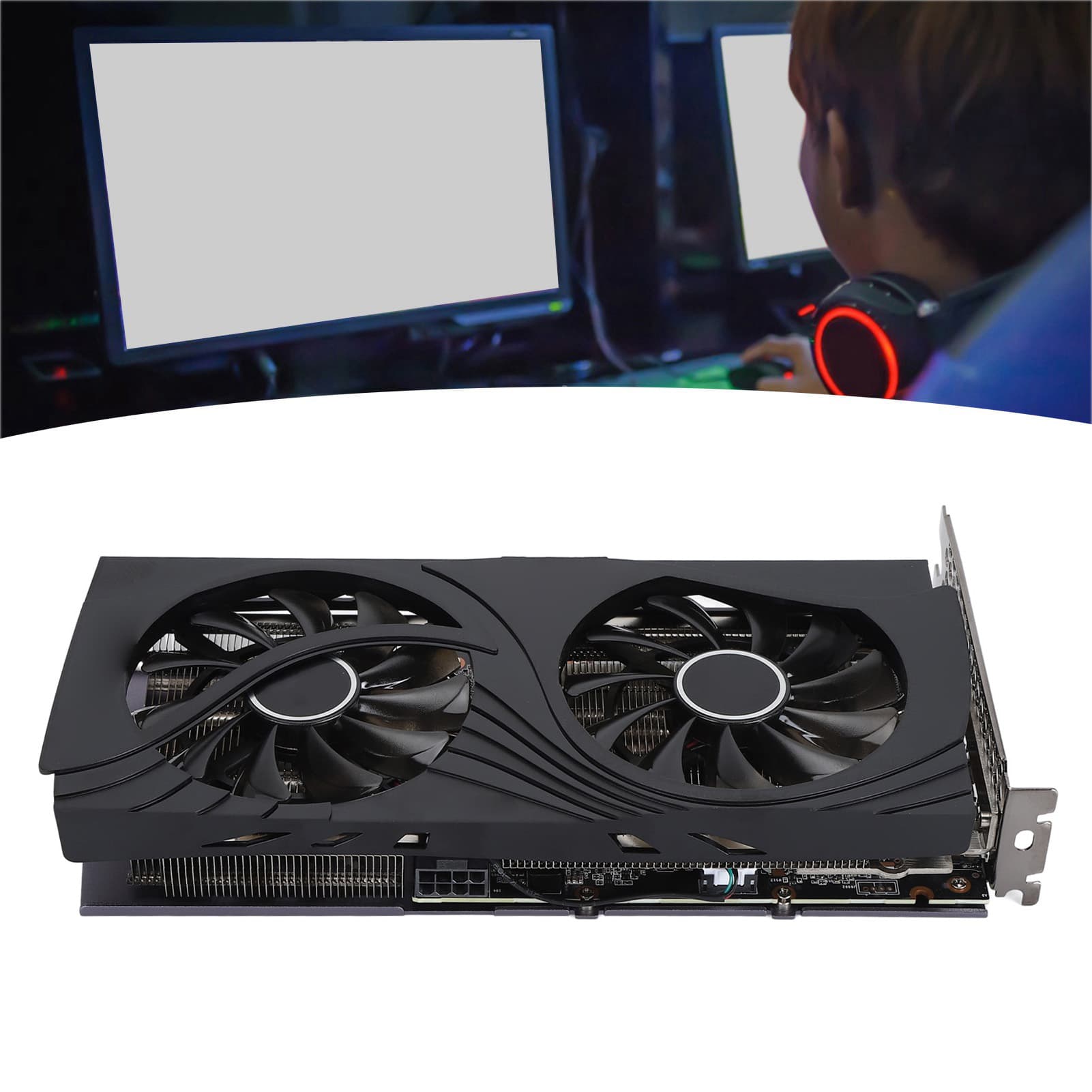 Gaming Graphics Card, RTX4060Ti 8G GDDR6 128bit 8Pin External Power Supply Graphics Card with Dual Fan for Desktop PC