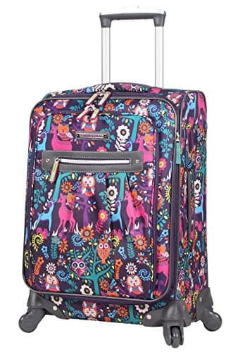 Lily Bloom Carry On Expandable Design Pattern Luggage With Spinner Wheels For Woman (20in, Wildwoods)