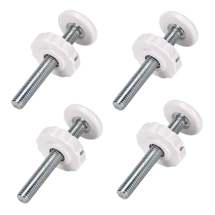 Bunblic 4Pcs Baby Gate Threaded Spindle Rods Gate Screw Bolts for Stair Railing Home White