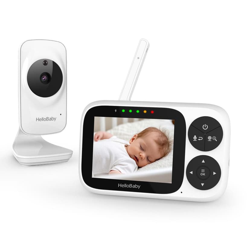 HelloBaby HB2033 3.2" LCD Video Baby Monitor with Camera, IR Night Vision, Lullaby, Vox Mode, 1000ft Range