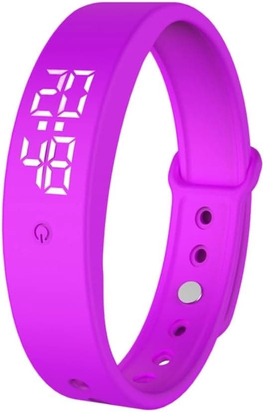 Vibrating Alarm Watch for Heavy Sleepers, Silent Vibration Wristband with Water Resistant Design, Adjustable Sleep Tracker & Silent Reminder for Men and Women,Purple