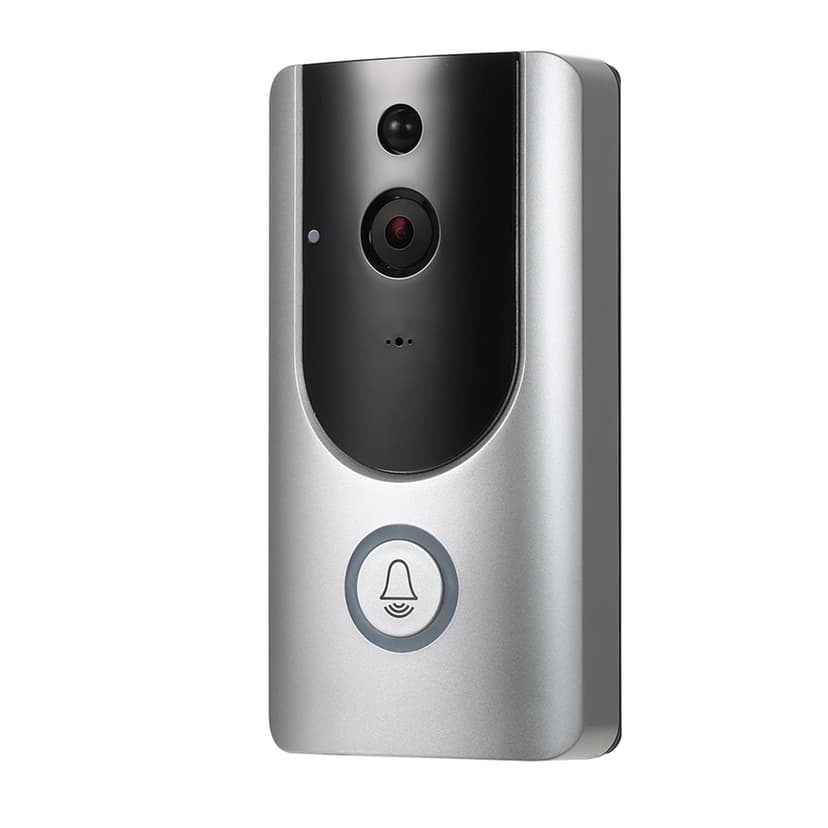 TFixol Smart WiFi Video Doorbell with 1080P HD, Night Vision, Motion Detection, and Two-Way Audio (Silver) - Includes 8GB TF Card and Indoor Chime (White) - No Batteries Included - Model: