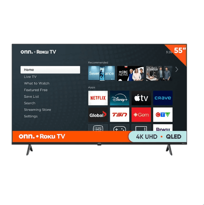 Refurbished onn. 55" Class 4K UHD (2160p) Roku Smart QLED TV (ONB25QDR55-CA)
