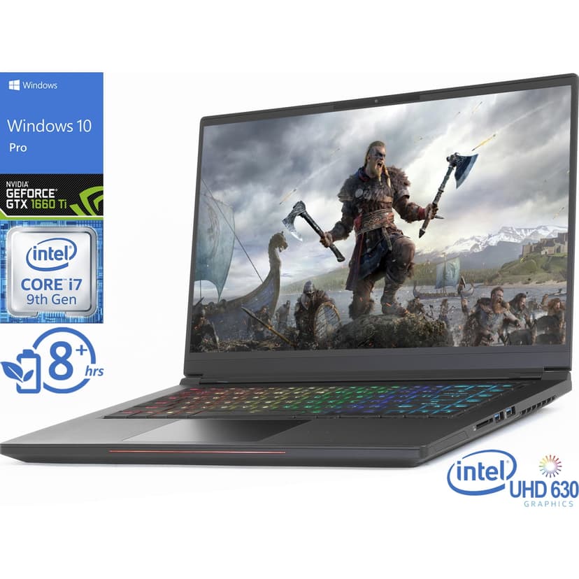Intel Whitebook Gaming Notebook, 15.6" 144Hz FHD Display, Intel Core i7-9750H Upto 4.5GHz, 16GB RAM, 512GB NVMe SSD, NVIDIA GeForce GTX 1660 Ti, HDMI, Thunderbolt, Wi-Fi, Bluetooth, Windows 10 Pro