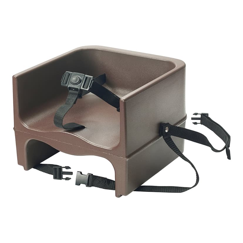 Foster Single Height Child Booster Seat with Safety Strap – Durable Plastic, Brown, Stackable for Restaurants & Foodservice