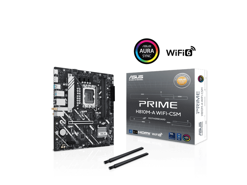Asus Prime H810M-A WIFI-CSM Desktop Motherboard - Intel H810 Chipset - Socket LGA-1851 - Micro ATX