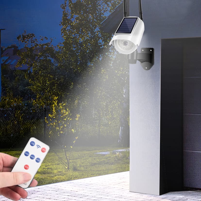 Outdoor Wall Lights Led,Solar Wall Lights Outdoor Waterproof,Solar Wall Lights Decorative,Powered Human Sensor Security Fake Dummy Camera with Flashing Led Outdoor Use for Garden and Business