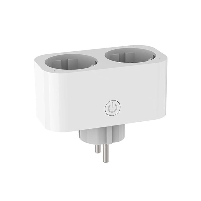 TUYA Smart Wifi Dual Plug 16A 2-in-1 Socket Outlet Switch Smart Home Timing APP Voice Control Work CLY809 EU Plug