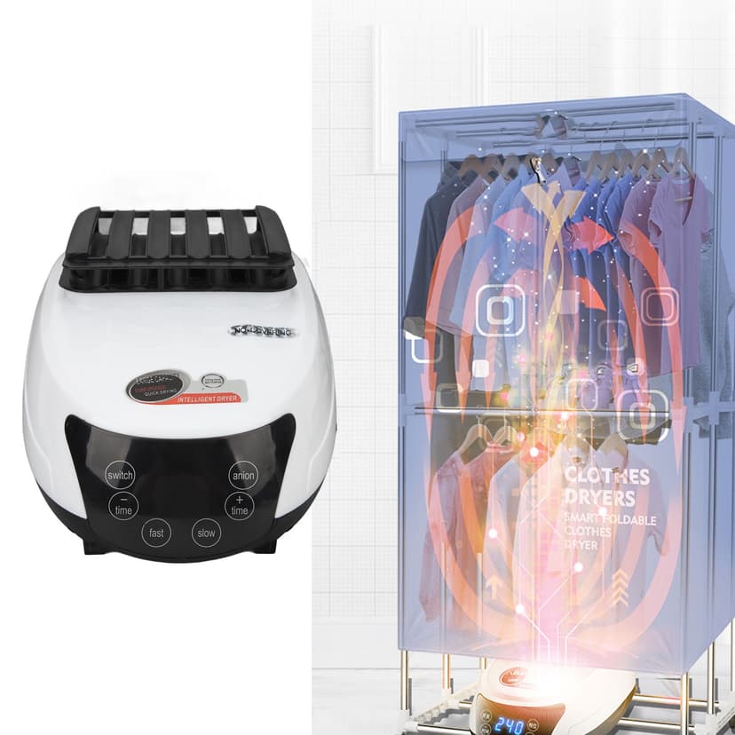 Clothes Dryer, Clothes Dryer Machine Six Buttons Host White for Home