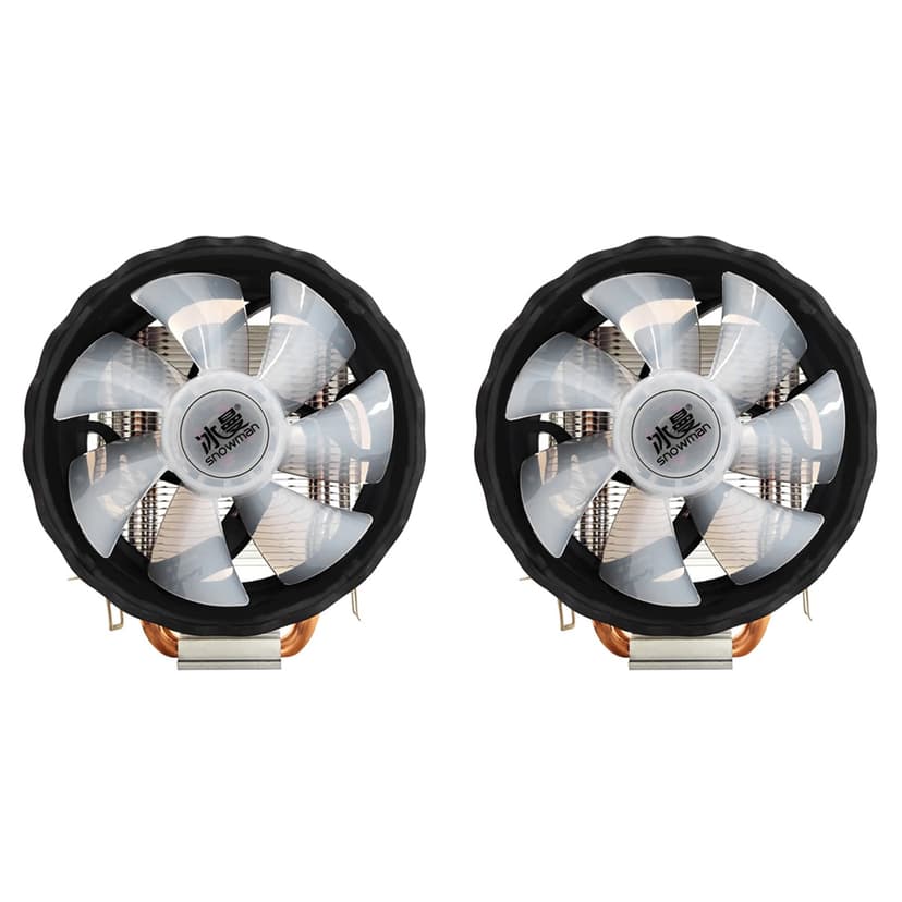 2X X200 CPU Cooler 2 Heat Pipes 120mm Silent Fan 4Pin PWM PC Cooler for LGA2011 AMD CPU Cooling Fan,2 x CPU cooler 2 set x installation accessories,Black & white