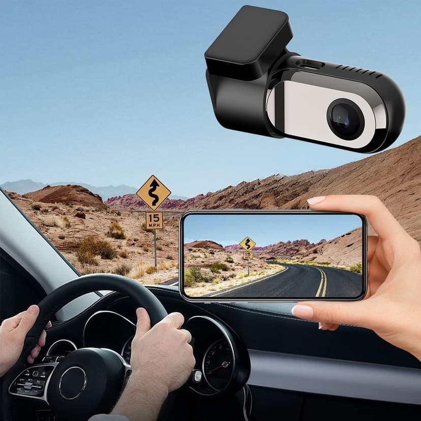 EGNMCR Dash Cam FHD 1080P Car Camera 2.0 Inch Mini Screen Car Dash Camera Dashboard Camera Night Vision 140 Degree Wide Angle Lens Max Support 32GB Card Plastics Dash cam