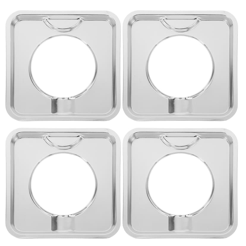 AURARMLET 4Set Silver Square Gas Range Drip Pans for Easy to Clean 11.8x11.8x0.5in