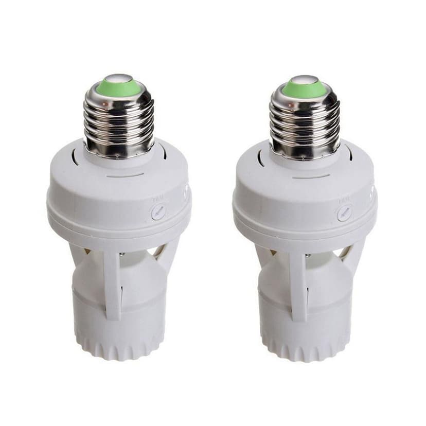 2PCS E27 Motion Sensor Light Switch 100-240V Motion Detector Base Lamp Holder with Light Control Smart Switch Bulb Socket