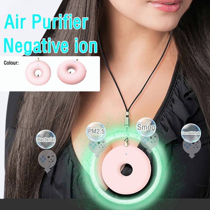 Boovnll Air Purifier, Portable Mini Purifier Necklace Wearable Negative Generator Low Noise, Air Purifiers for Home, Air Purifiers for Bedroom, Air Purifiers for Home Large Room