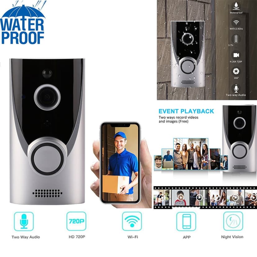 EGNMCR Home WiFi Smart Wireless Security Doorbell Visual Intercom Recording Video Kits Video doorbell