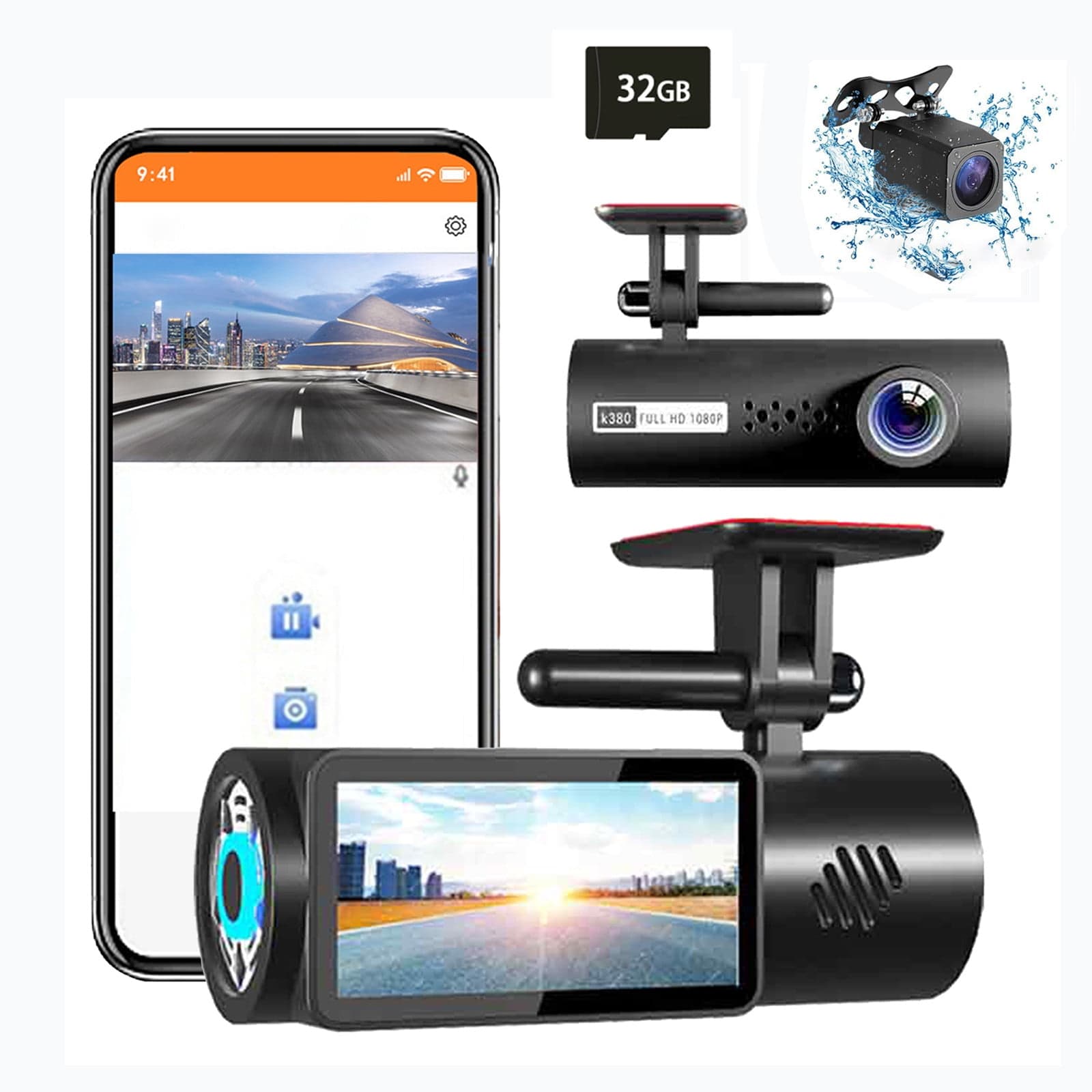 Dash Cam under $5! CQCYD WiFi Dash Cam 1080P FHD, Front and Rear Car Camera Recorder, Infrared Night Vision 170 Wide Angle, Loop Recording G-Sensor, Included 32GB Card