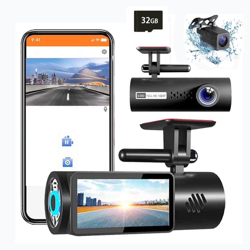 Dash Cam under $5! CQCYD WiFi Dash Cam 1080P FHD, Front and Rear Car Camera Recorder, Infrared Night Vision 170 Wide Angle, Loop Recording G-Sensor, Included 32GB Card
