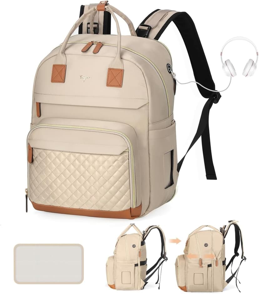 TEMOGU-Extra Large Diaper Bag for 2 Kids, Diaper Bag Backpack, Twin Diaper Bag 25-37L Expandable with Changing Pad